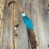 A Rare Bird Leather Tassel WFeather Necklace Jewelry