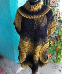 Orange Mustard And Navy Knit Tunic