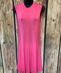 Charlie Paige Ladies Pink Sleeveless A-Line Knit Dress