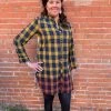 Aratta Mustard Plaid Shirt Dress