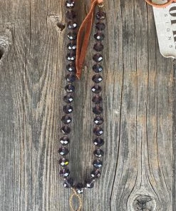 J.forks Plum Crystal W/Turq & Feather Necklace Accessories