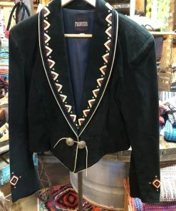 North American Frontier Vintage Pigskin Suede Beaded Jacket (Medium)