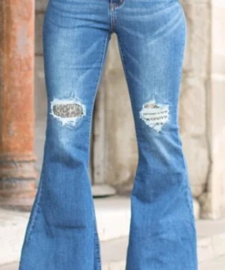 LEOPARD L&B BELL BOTTOMS Ladies