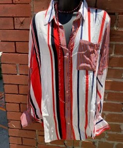 STRIPED UMGEE BUTTON UP Ladies