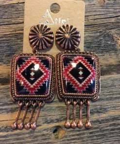 JJās Designs Red Navajo Earrings
