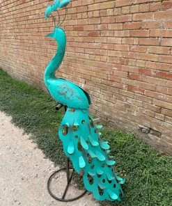 The Iron Man Decor Turquoise Metal Peacock