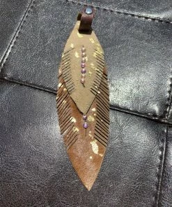 JJs Designs & Boutique Leather Feather Charms