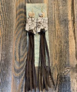 JJs Designs Leather Fringe Earrings