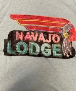 Ranch Swag Navajo Lodge Neon Sign Crew Neck T-Shirt Mint