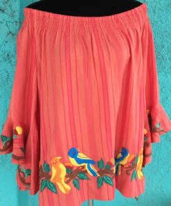 JJs Designs Orange Off Shoulder Top Ladies