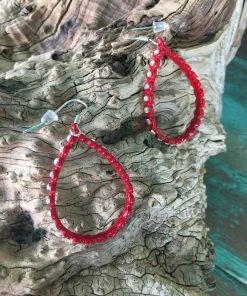 JJs Designs Little Red Rhinestone Earrings Accessories