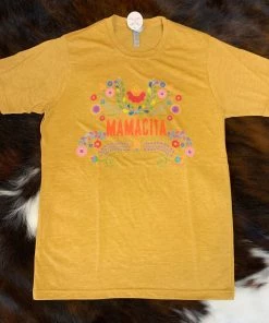 JJs Designs Mamacita Mustard T-Shirt Ladies