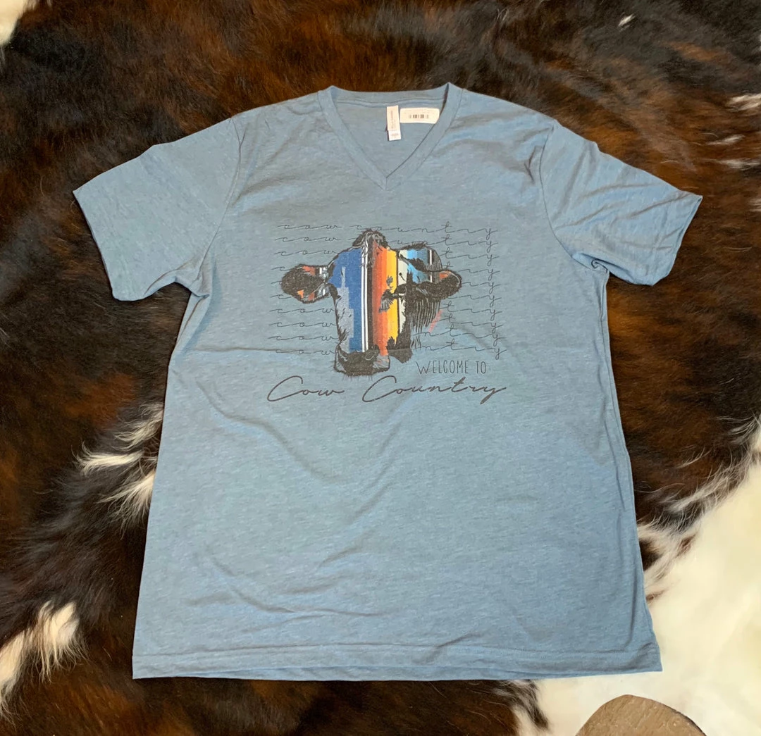 JJs Designs Ladies Cow Country T-Shirt