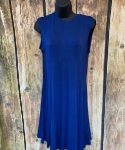 Charlie Paige Ladies Royal Blue Sleeveless A-Line Knit Dress