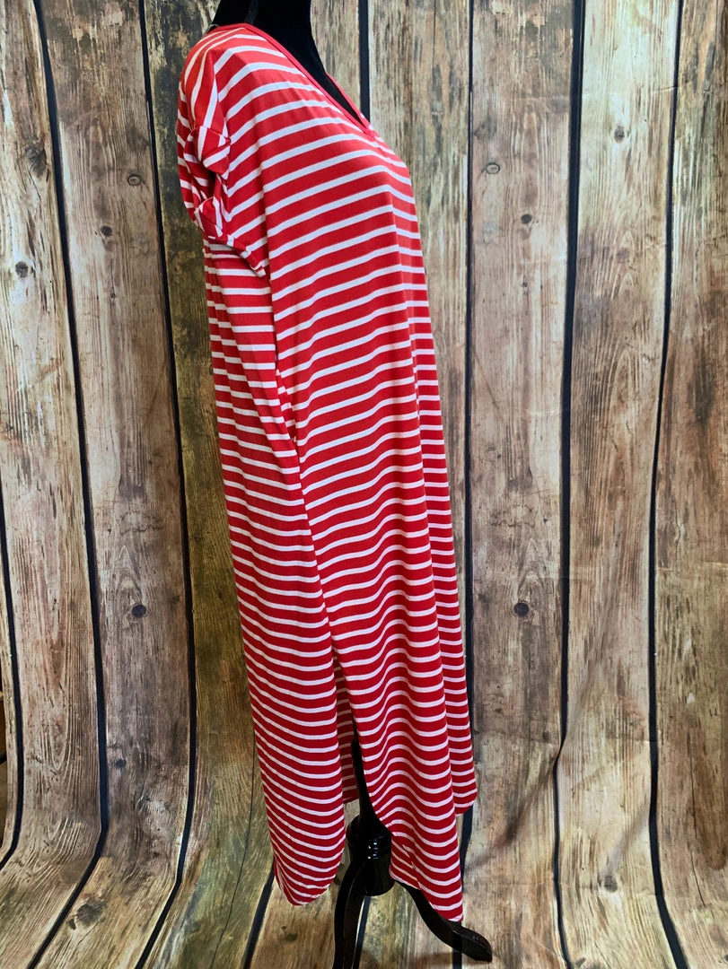 JJs Designs Red Striped Dress Ladies