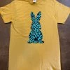 JJs Designs & Boutique Animal Print Rabbit On Mustard T-shirt T-Shirts