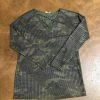 First Love Ladies Ribbed Camo Print Criss Cross Shirt