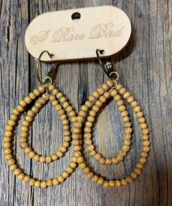 A Rare Bird Accessories Teakwood Teardrop Earrings/ 10 Colors