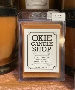 Okie Candle Shop Okie Teak Leather Candles & Melts Decor