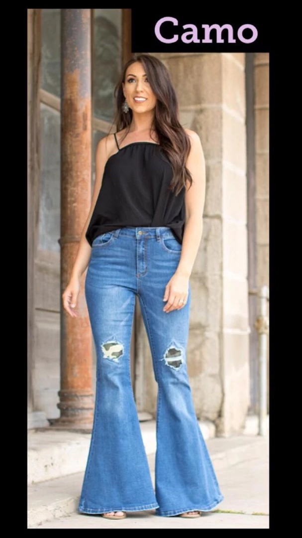 Ladies CAMO L&B BELL BOTTOMS