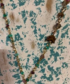 JJs Designs & Boutique Dainty Cross Necklace W/beads