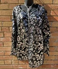 Now & Forever Black Metallic Leopard Sweatshirt