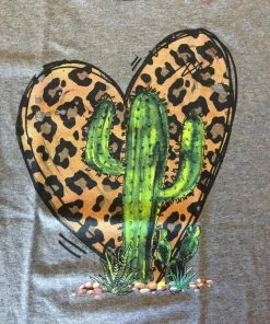 JJ’s Designs Cheetah Heart W/Cactus T Shirt