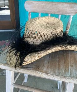 JJs Designs & Boutique Feather Straw Hat Accessories