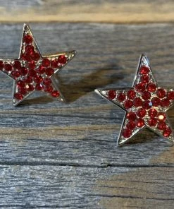 JJs Designs & Boutique Red Star Earrings