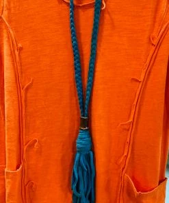 Art By Amy Braided Leather Tassel Necklace