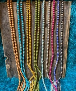 A Rare Bird Accessories Teakwood Bead Necklace