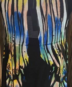 Adore Dusters - Kimonos Black Multi Color Hand Painted Vest