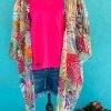 Lilypad Sheer Palm Leaf Kimono & Coverup
