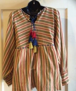 Ladies Ivy Jane Striped & Floral Embroidery Top