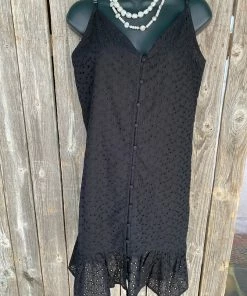 Charlie Paige Ladies Eyelet Dress W/Button Front