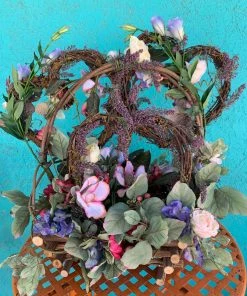 JJs Designs Decor Spring Floral Basket