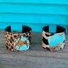 A Rare Bird Accessories Leopard Cuff W/Turquoise Stone - 2 Styles