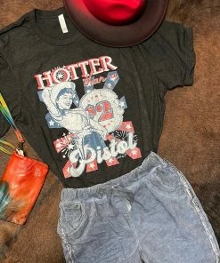Ranch Swag T-Shirts Hotter Than A $2 Pistol Crew Neck T-Shirt