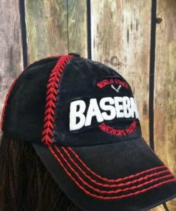 JJs Designs Accessories Red And Black Baseball Cap