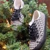 Charlie Paige Black/White Houndstooth Tennis Shoes