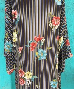 Umgee Striped Floral Duster Ladies