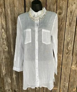 Charlie Paige Sheer Cotton Blouse