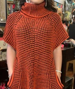 Orange And Black Knit Tunic