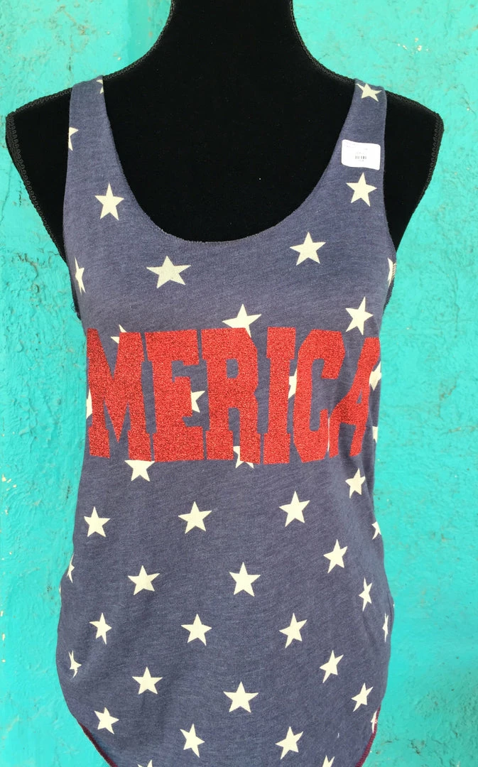 JJs Designs Glitter โMerica Tank Top