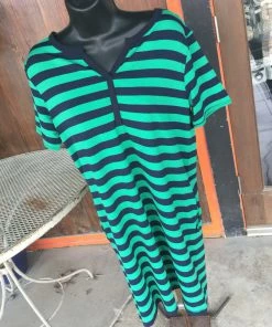 Sale Charlie Paige Green/ Blue Striped Dress
