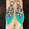 JJs Designs Leopard Feather Earrings Accessories