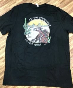 Ladies XOXO ART -Iβm Not Stubborn , Iβm Just Feisty! Burro And Cactus