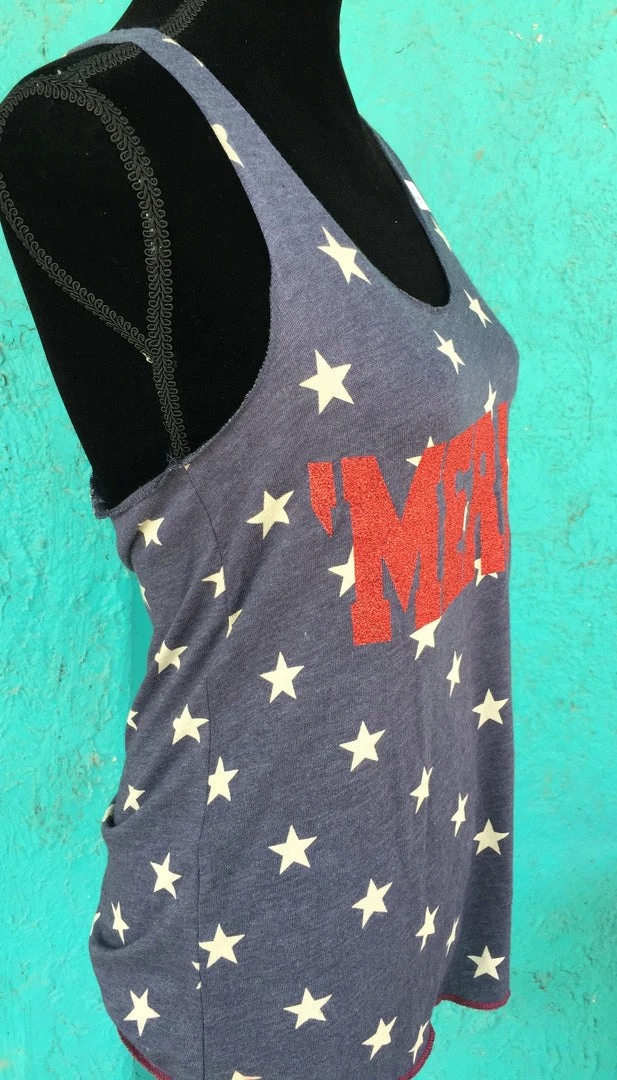JJs Designs Glitter โMerica Tank Top