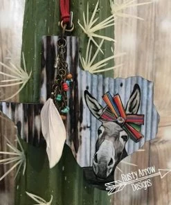 Rusty Arrow Designs Texas Donkey Rear View Mirror Charm Accessories