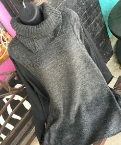 Orange Fashion Charcoal Sweater With Removable Turtleneck Ladies